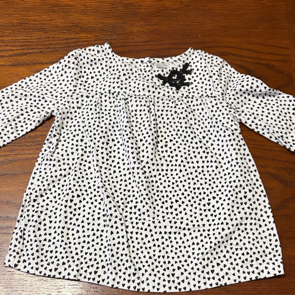 Black and White Heart Patterned Top
